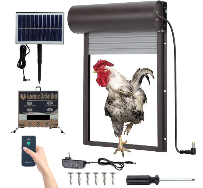 Solar powered chicken coop door